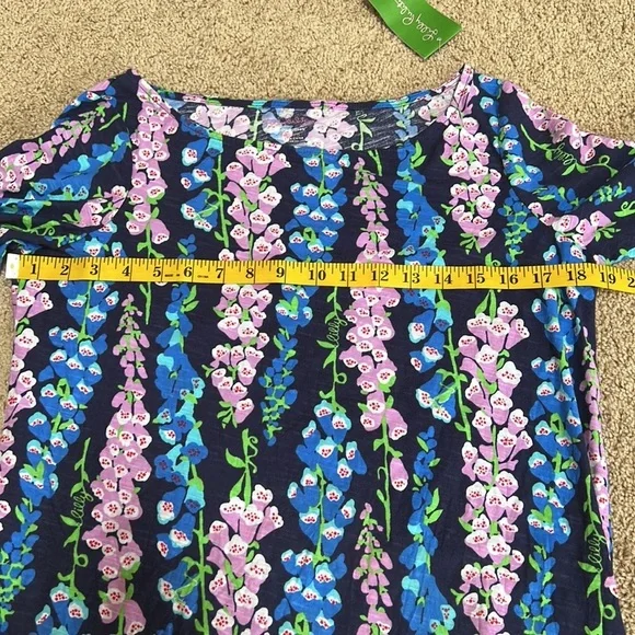 New! LILLY PULITZER size M navy floral somerset dress